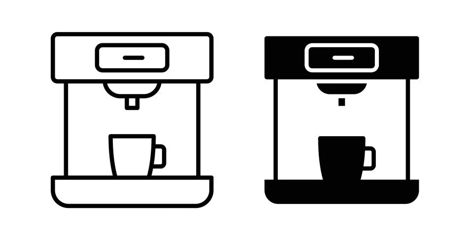 Coffee machine icon design. Simple Vector illustrations.. Stock Illustration