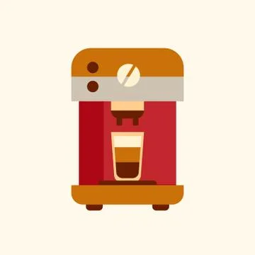 Coffee machine icon, flat style modern design Illustrazione stock