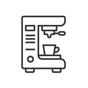Coffee Machine, icon in line design. Coffee, machine, espresso, maker, brewing Stock Illustration