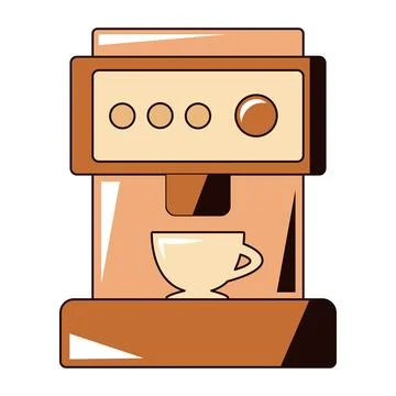 Coffee machine icon with modern cafe equipment for espresso brewing beverage Stock Illustration