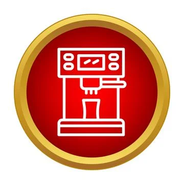 Coffee machine icon preparing espresso drink button Stock Illustration
