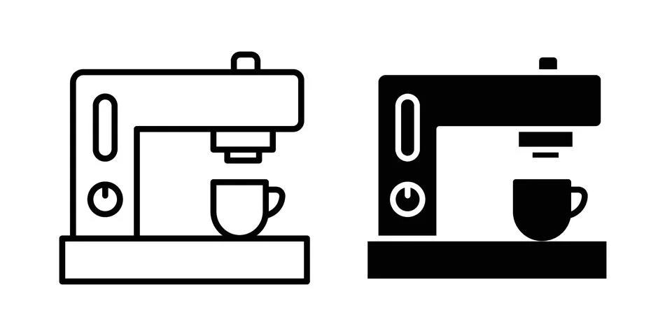 Coffee machine icon set, collection of vector icons Stock Illustration
