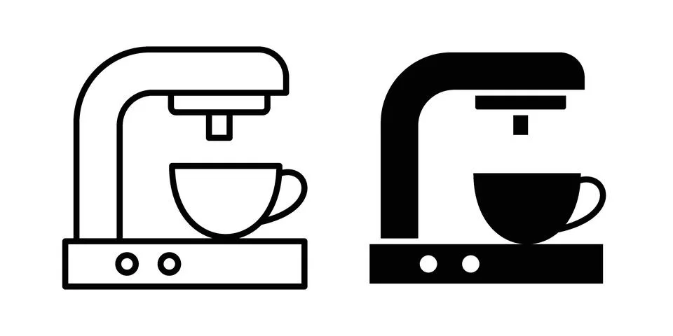 Coffee machine icon set. Vector EPS 10 Stock Illustration
