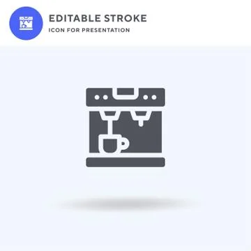 Coffee Machine icon vector, filled flat sign, solid pictogram isolated on whi Stock Illustration