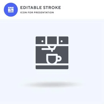 Coffee Machine icon vector, filled flat sign, solid pictogram isolated on white Stock Illustration