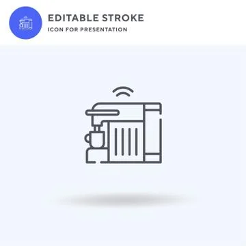 Coffee Machine icon vector, filled flat sign, solid pictogram isolated on white Stock Illustration