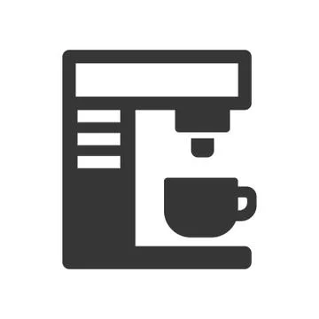 Coffee Machine Icon on White Background. Vector Stock Illustration