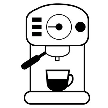 Coffee machine icon on white background. bar espresso coffee machine. Illustrazione stock