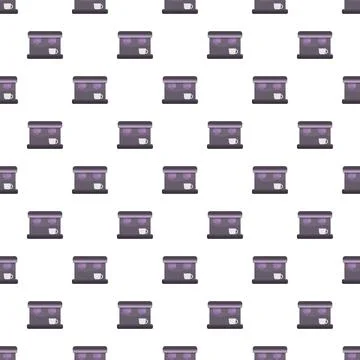 Coffee machine icons creating repeating seamless pattern background Illustrazione stock