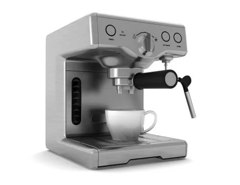 Coffee machine isolated on white background with clipping path Stock Illustration