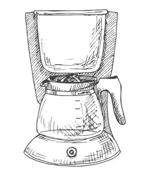 Coffee machine isolated on white background. Stock Illustration