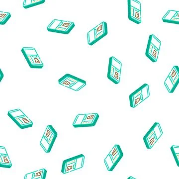 Coffee machine isometric icon seamless pattern Stock Illustration
