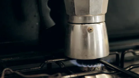 Coffee machine on the kitchen, closeup. Breakfast and beverage concept Stock Footage 160400889