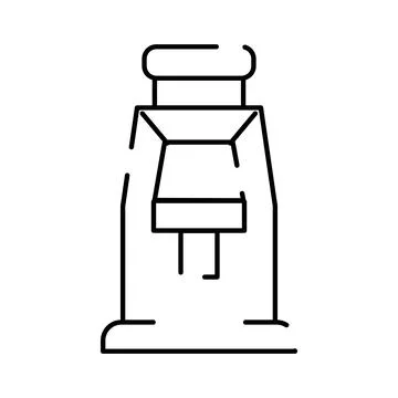Coffee machine line art icon concept Stock Illustration