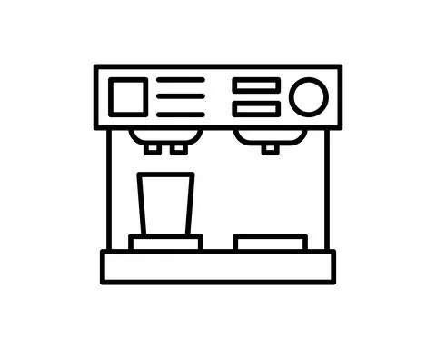 Coffee machine line icon. Coffee beverage machine. Coffee concept. Vector ill Stock Illustration