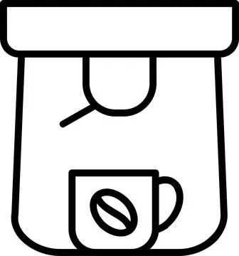 Coffee Machine Line Icon Design Stock Illustration