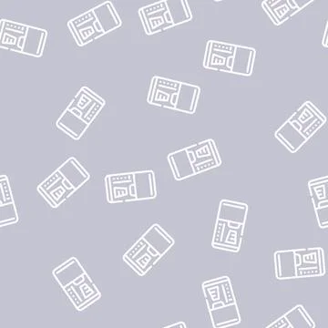 Coffee machine line vector seamless pattern Stockillustratie