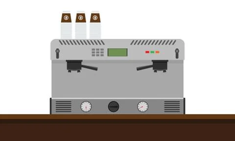 Coffee machine for make coffee Flat style Mock up. Vector illustration. Stock Illustration