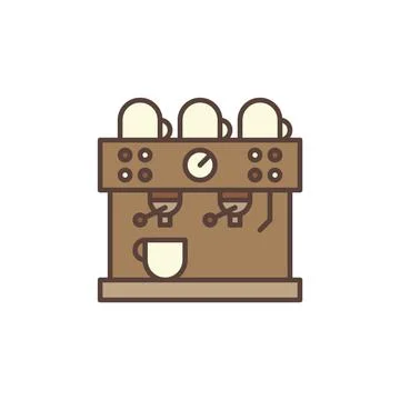 Coffee Machine maker concept brown icon Stock Illustration