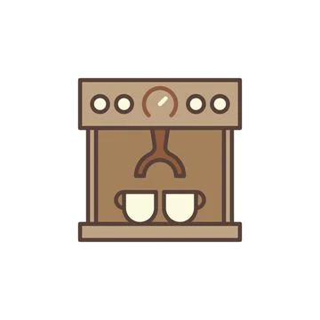 Coffee Machine Maker vector concept brown icon Stock Illustration