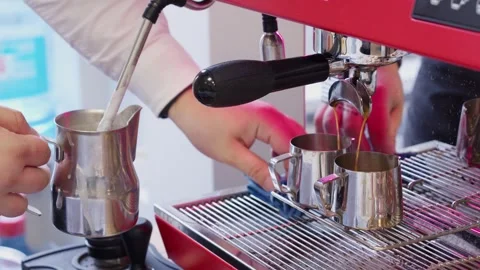 The coffee machine makes coffee Stock Footage 286838918