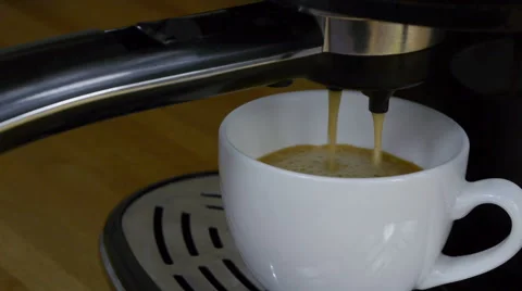 Coffee machine making black hot coffee Stock Footage 66061191