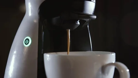 Coffee machine making cappuccino coffee Stock Footage 72685696