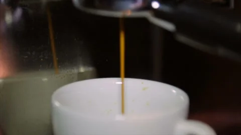 Coffee machine making cappuccino espresso coffee Stock Footage 85782838