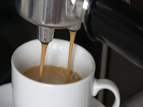 Coffee machine making a cup of espresso. 4K Stock Footage 76318329
