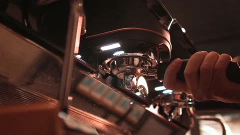 Coffee machine. Making a cup of strong coffee in a coffee machine Stock Footage 147103390
