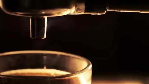 Coffee machine making espresso coffee Stock Footage 83422485