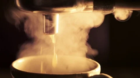 Coffee machine making espresso coffee Stock Footage 83423281