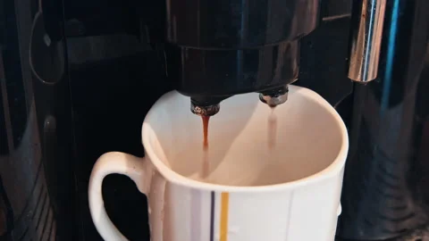 Coffee machine making espresso Stock Footage 140301755