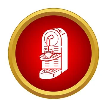 Coffee machine making fresh espresso vector icon design Stock Illustration