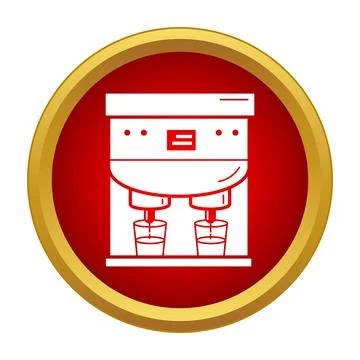 Coffee machine making fresh espresso drinks icon Stock Illustration
