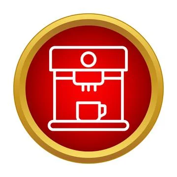 Coffee machine making fresh espresso hot beverage icon Stock Illustration