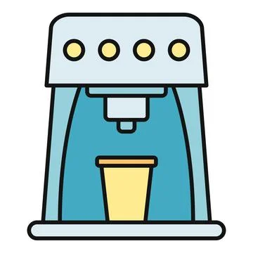 Coffee machine making fresh espresso with cup below Stock Illustration