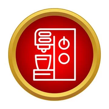 Coffee machine making fresh espresso beverage icon Stock Illustration