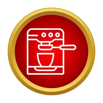 Coffee machine making fresh espresso beverage icon 스톡 일러스트