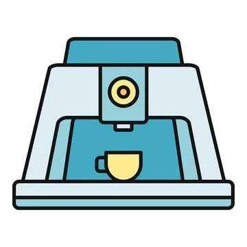 Coffee machine making hot espresso in a cup icon Stock Illustration
