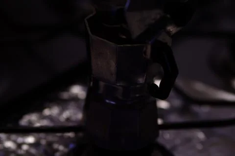 Coffee machine in metal Stock Photos