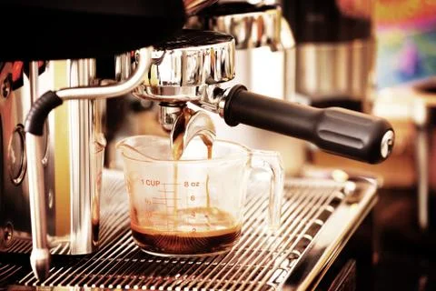 Coffee machine in old style processed Stock Photos