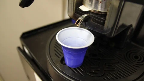Coffee machine in operation, Italian espresso coffee Stock Footage 121409391