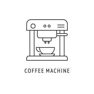 Coffee machine outline icon Stock Illustration