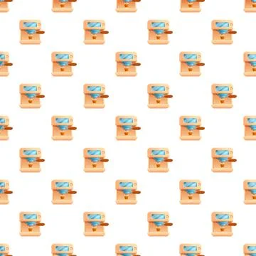 Coffee machine pattern creating a delicious endless background Stock Illustration