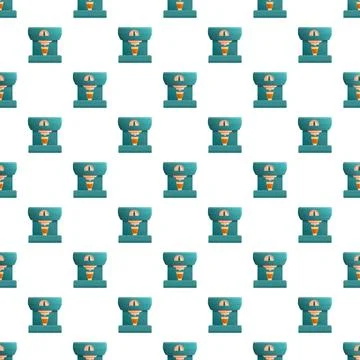 Coffee machine pattern repeating seamless background illustration Stock Illustration