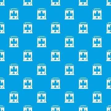 Coffee machine pattern seamless blue イラスト素材