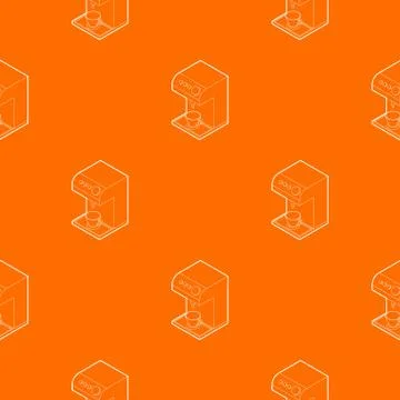 Coffee machine pattern vector orange Stock Illustration