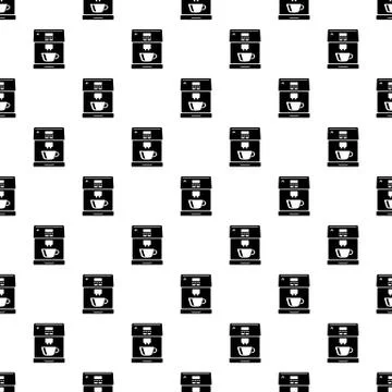 Coffee machine pattern vector seamless Stock Illustration