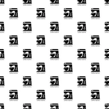 Coffee machine pattern vector seamless 스톡 일러스트